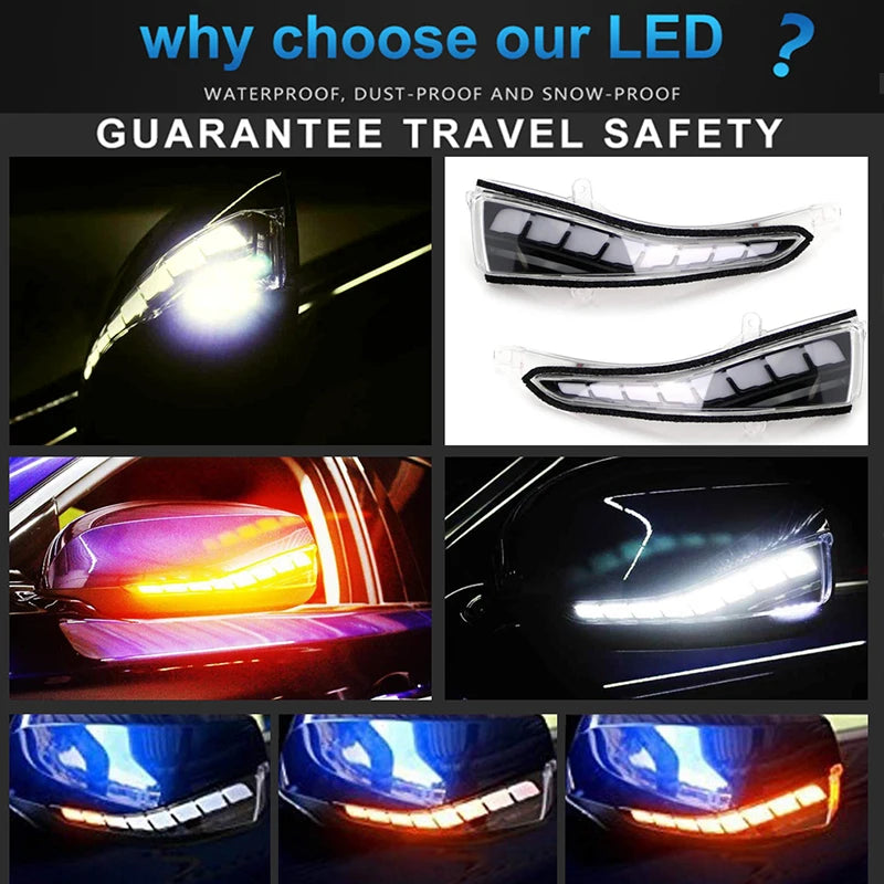 RGB LED Mirror Sequential Turn Signal Puddle Light For Infiniti Q30 Q50 Q50S Q50L Q60 Q70 Q70S QX30 QX50 QX60 (2pcs)