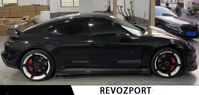 Porsche Taycan conversion to Revozport Carbon Fiber body kit