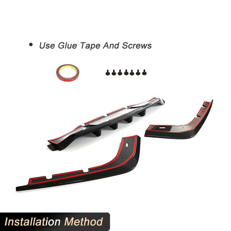 KIA Stinger GT EX Hatchback 4-Door 2018-2022 Carbon fiber Rear Diffuser