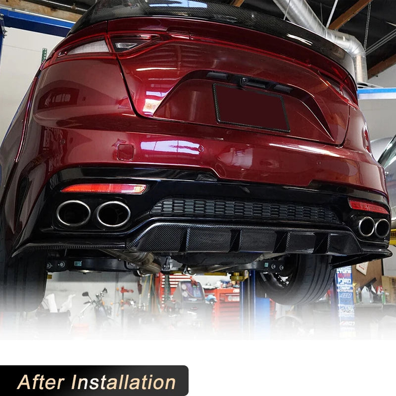 KIA Stinger GT EX Hatchback 4-Door 2018-2022 Carbon fiber Rear Diffuser