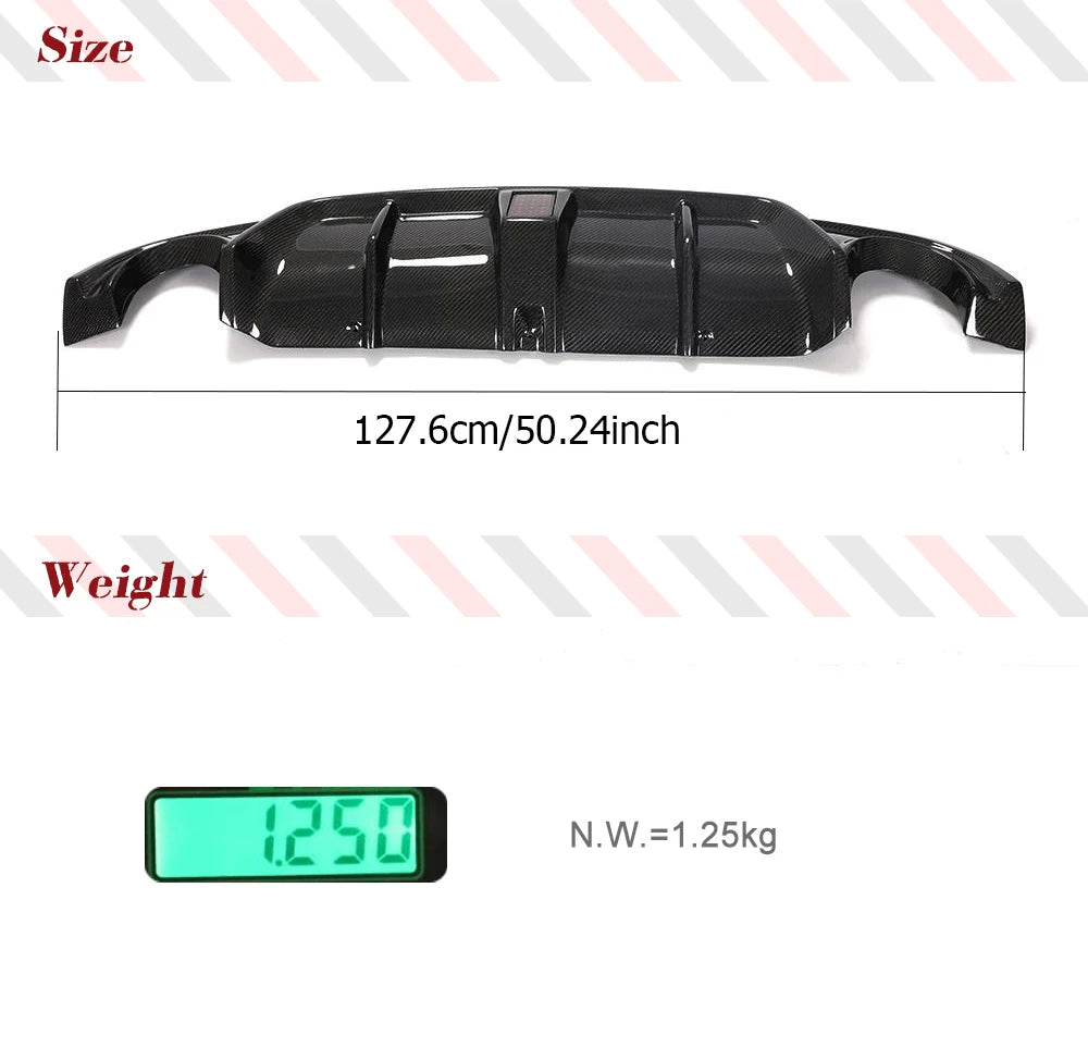 Infiniti Q50 Sedan 2014 - 2017 Carbon Fiber Rear Diffuser With LED