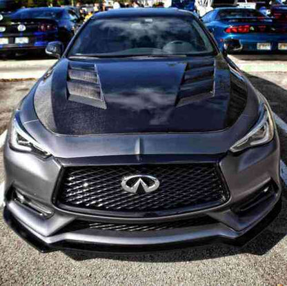 Infiniti Q60 CV37 17 Vader Type Carbon Fiber Hood