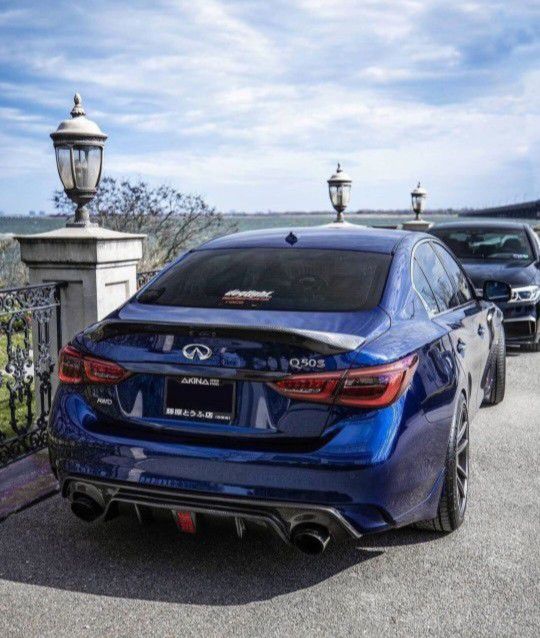 Infiniti Q50 Sedan 2014 - 2017 Carbon Fiber Rear Diffuser With LED