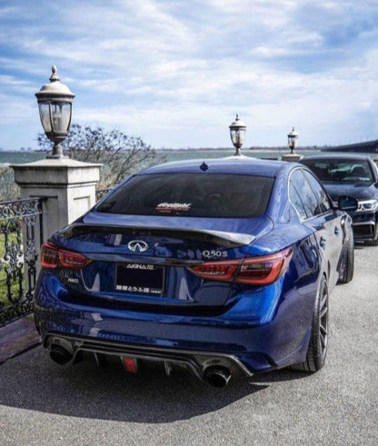 Infiniti Q50 Sedan 2014 - 2017 Carbon Fiber Rear Diffuser With LED