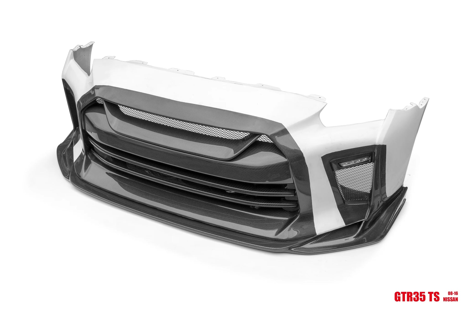 Nissan GTR R35 2008-2019 Top Secret Style Half Carbon Fiber Front Bump ...