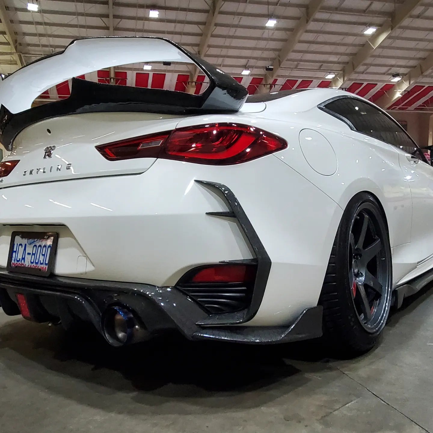 Infiniti Q60 Honeycomb Carbon fiber rear diffuser and wing splatter gu ...
