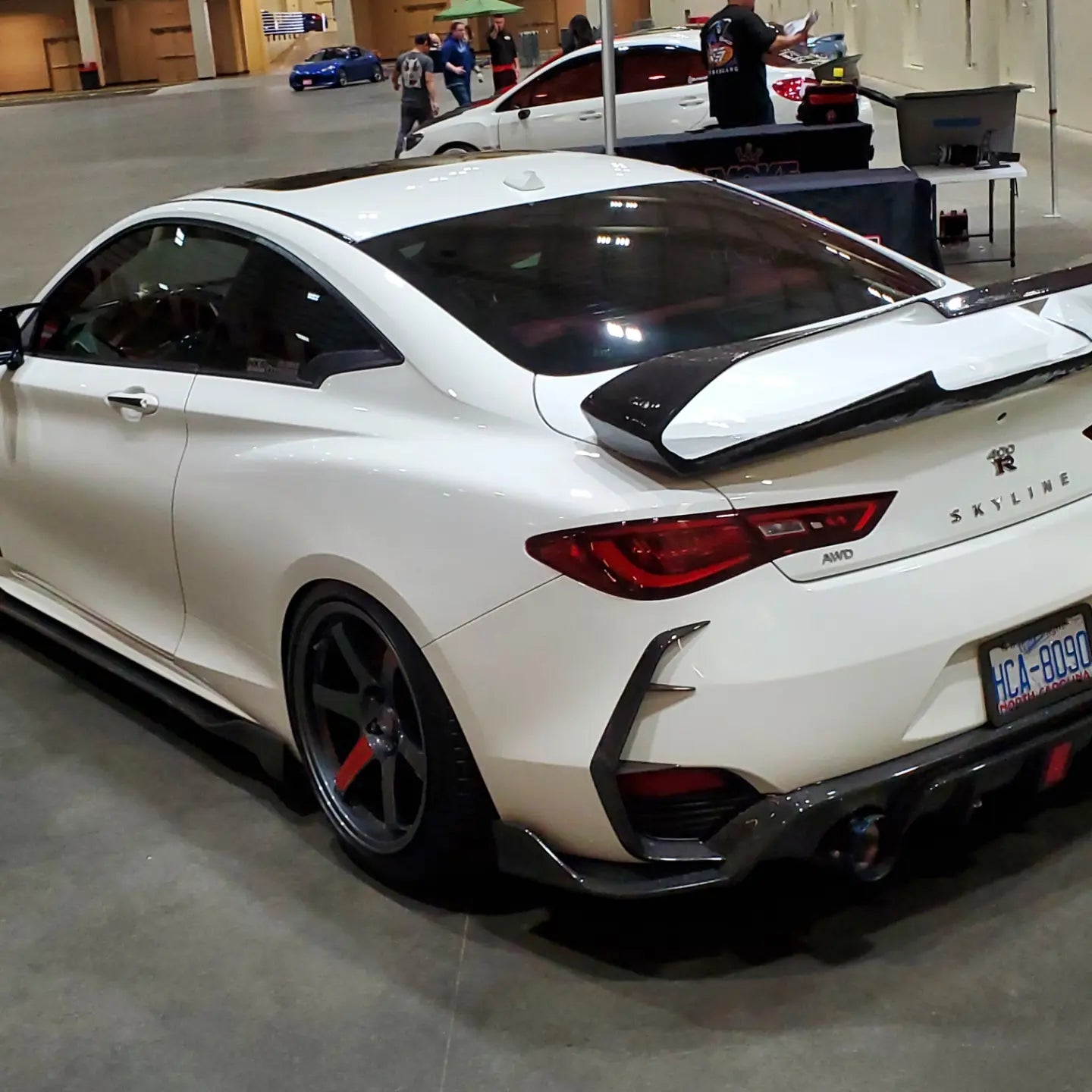 Infiniti Q60 Honeycomb Carbon fiber rear diffuser and wing splatter gu ...