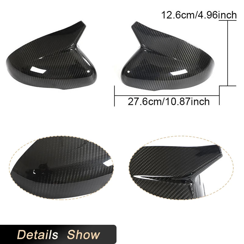 Dry Carbon Rear View Mirror Covers for KIA Stinger GT EX Hatchback 4-Door 2018-2023 Car Racing Add On Rearview Mirror Caps Shell
