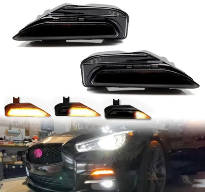 Infiniti Q50 Sequential Amber Turn Signal with white LED Daytime Running Light (FREE SHIPPING)