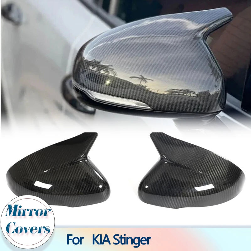 Dry Carbon Rear View Mirror Covers for KIA Stinger GT EX Hatchback 4-Door 2018-2023 Car Racing Add On Rearview Mirror Caps Shell