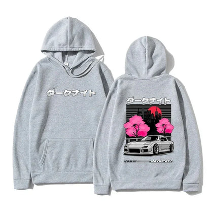 Autumn and Winter Men's Hooded Sweatshirt RX7 Car Print Sweatshirt Casual Fashion Warm Top Street Comfort Hip Hop Clothing