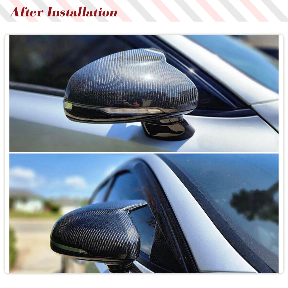 Real Molded Gloss Carbon Fiber BMW M Performance Style Side Mirror Ove Covers Set For Tesla Model Y 2020 2026 Real Molded Gloss Carbon Fiber BMW M Performance Style Side Mirror Ove Covers Set For Tesla Model Y 2020 2026