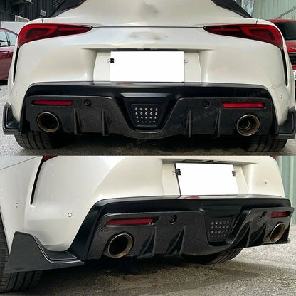 Carbon Fiber Car Rear Bumper Diffuser for Toyota Supra A90 A91 2019-2022 Coupe 2-Door Lower Bumper Lip Spoiler Valance Protector