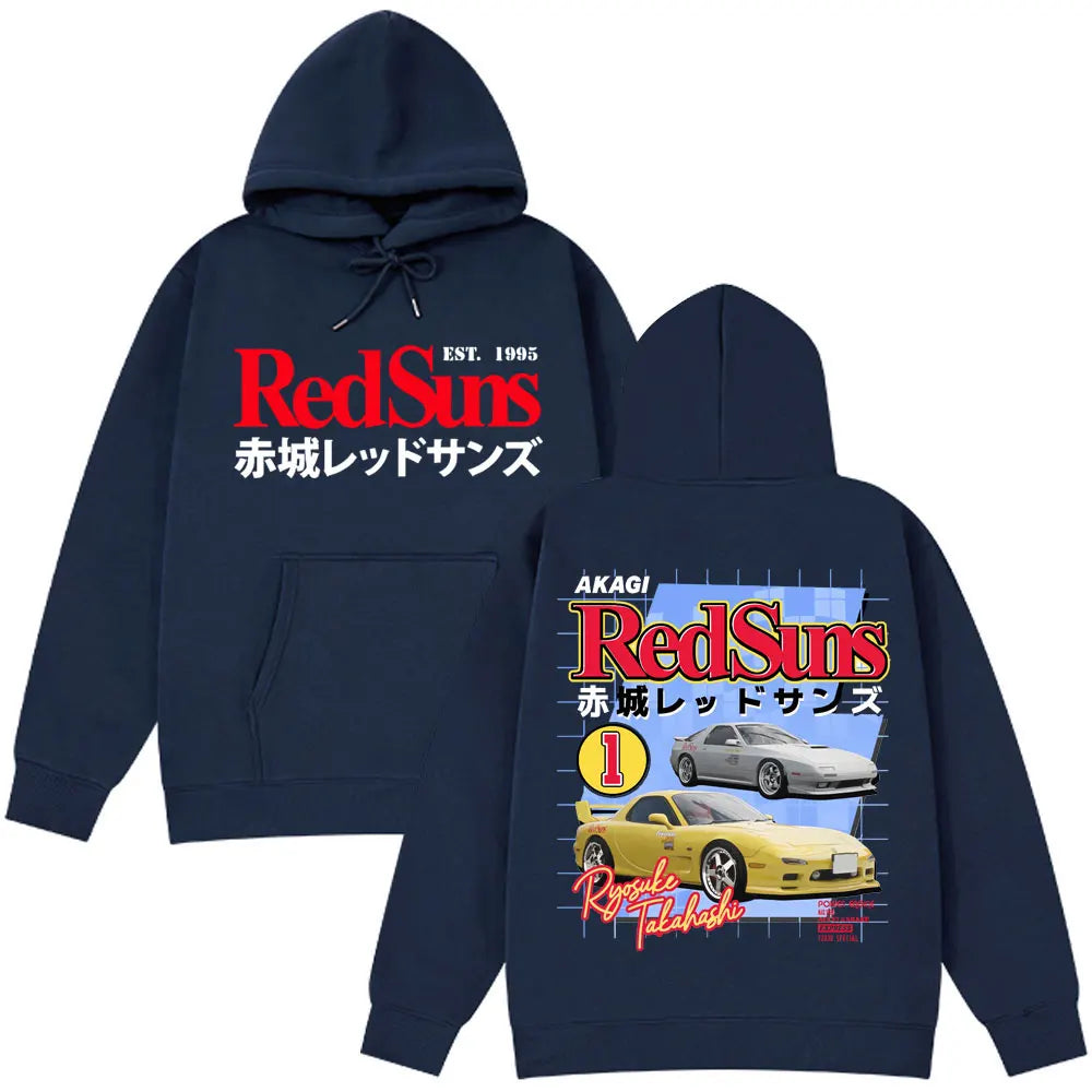 Anime Initial D AE86 Drift Akagi RedSuns Hot Sale Hoodie Takumi Fujiwara R34 Skyline GTR JDM Race Car Man Streetwear Pullover