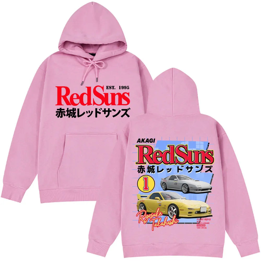 Anime Initial D AE86 Drift Akagi RedSuns Hot Sale Hoodie Takumi Fujiwara R34 Skyline GTR JDM Race Car Man Streetwear Pullover