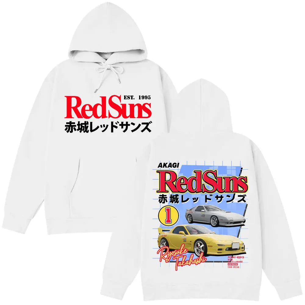 Anime Initial D AE86 Drift Akagi RedSuns Hot Sale Hoodie Takumi Fujiwara R34 Skyline GTR JDM Race Car Man Streetwear Pullover