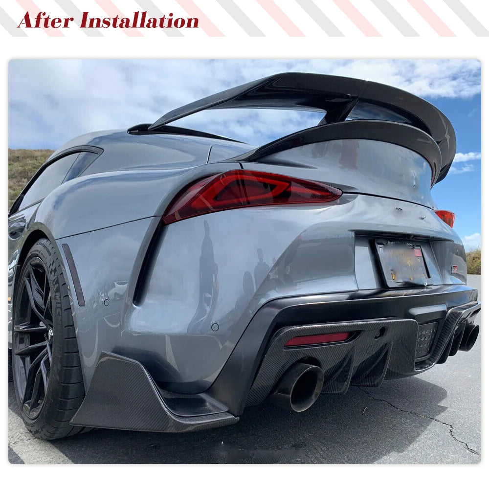 Carbon Fiber Car Rear Bumper Diffuser for Toyota Supra A90 A91 2019-2022 Coupe 2-Door Lower Bumper Lip Spoiler Valance Protector
