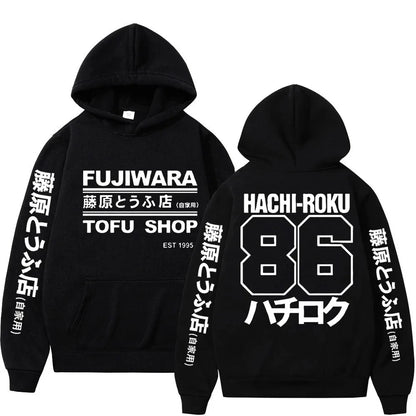 Anime Initial D Hoodies Mazda RX7 Printed Hoodie Men Women JDM Automobile Culture Hoodies Cotton Fashion Sweatshirt Streetwear