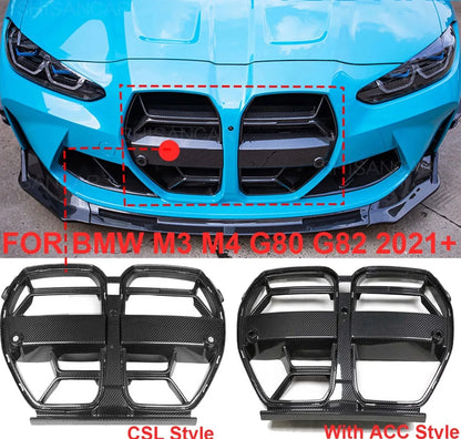 BMW M3 M4 G80 G82 G83 2021+ Carbon fiber bumper grille replacement